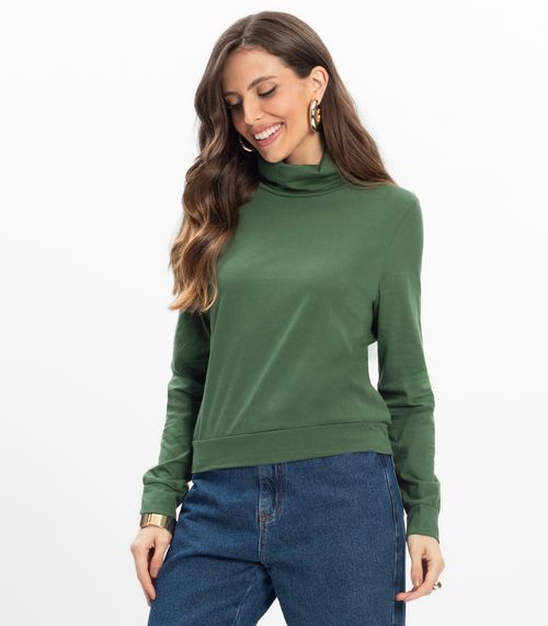Blusão Gola Alta Infinita Cor Feminino Verde