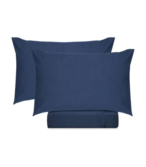 Jogo De Cama King Malha 3 Peças Fusion Vivaldi Azul