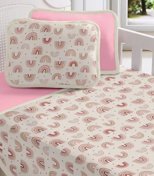 Jogo Cama Baby Estampado Vivaldi Rosa