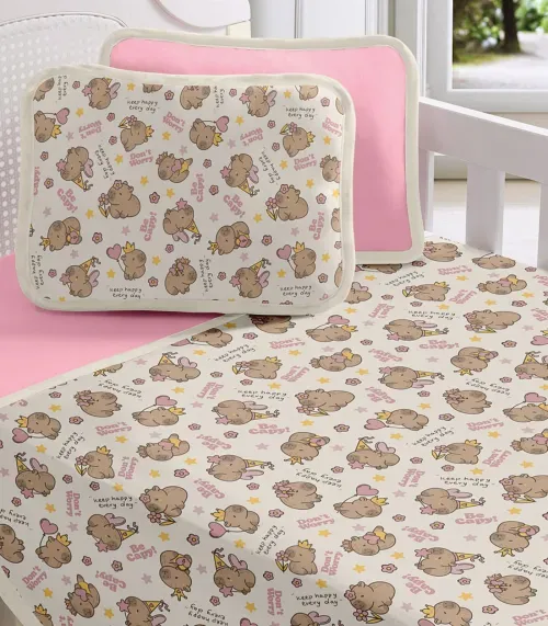 Jogo Cama Baby Estampado Vivaldi Rosa