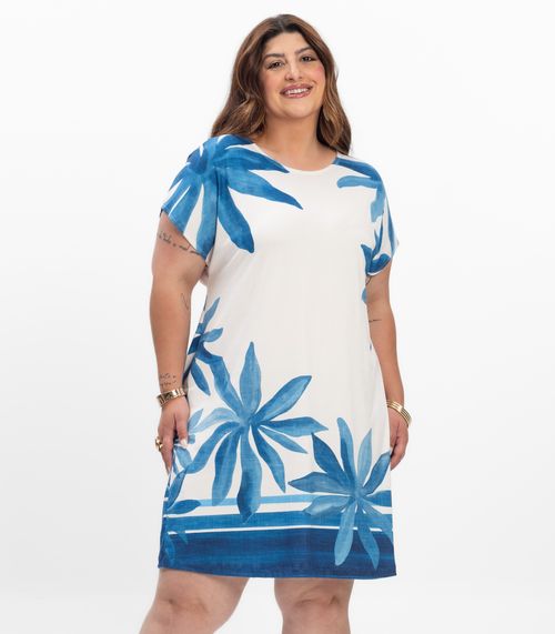 Vestido Curto Feminino Plus Size Secret Glam Azul
