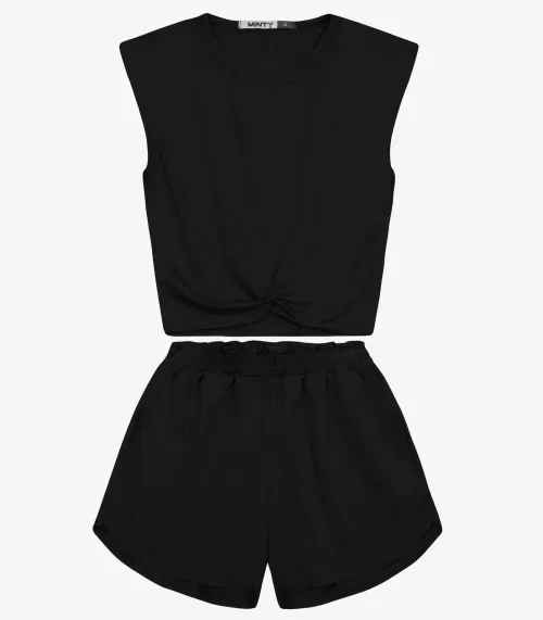 Conjunto Regata e Shorts Molecotton Lurex Minty Preto