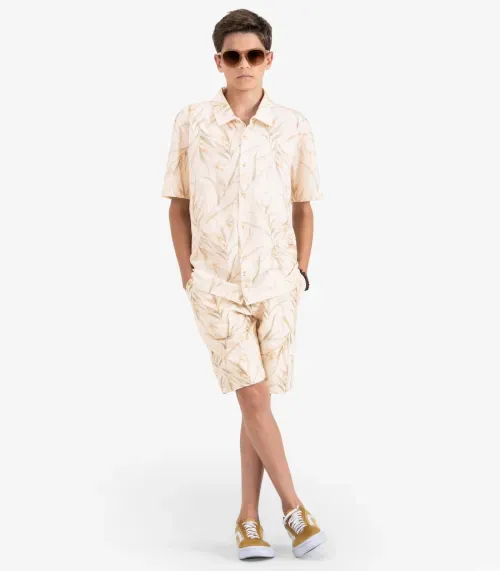 Bermuda Juvenil Masculina em Molecotton Minty Bege