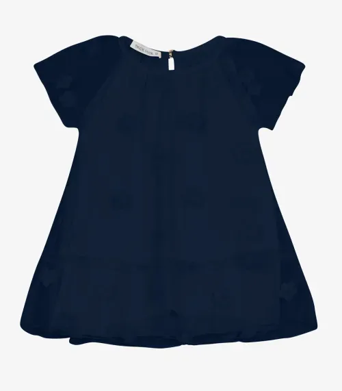 Vestido Infantil Com Babados Trick Nick Azul