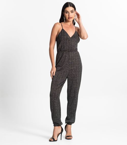 Macacão Feminino Em Lurex Endless Cinza