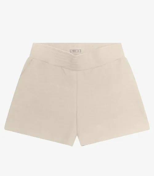 Shorts Plus Size em Piquet Verona Secret Glam Bege