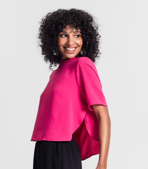 Blusa Feminina Manga Curta Rovitex Rosa
