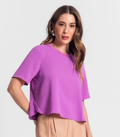 Blusa Feminina Manga Curta Rovitex Roxo