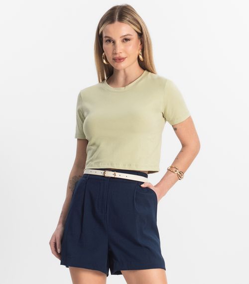 Blusa Básica Feminina Cotton Leve Rovitex Verde