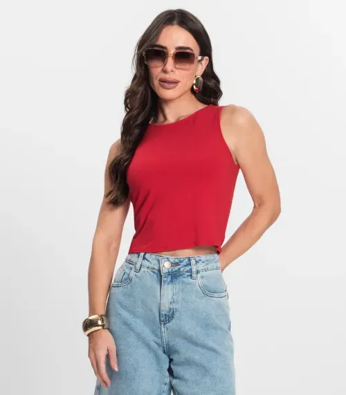 Regata De Viscotorcion Básica Feminina Endless Vermelho