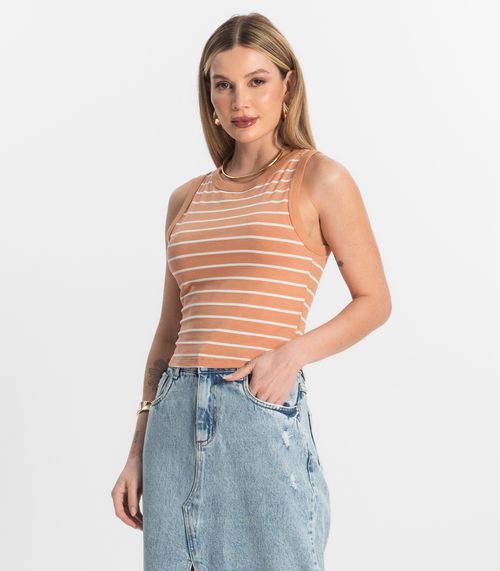 Regata Feminina em Cotton Leve Rovitex Marrom