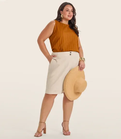 Regata Feminina Plus Size em Visco Secret Glam Marrom