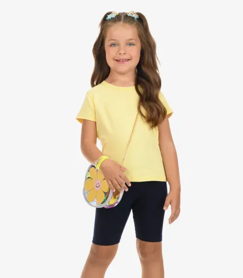 Bermuda Ciclista Infantil Feminina Rovi Kids Azul