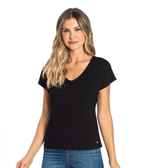 Blusa Feminina Viscotorcion Rovitex Preto
