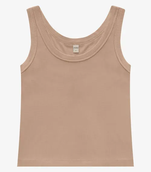 Regata em Ribana de Viscose Rovitex Marrom