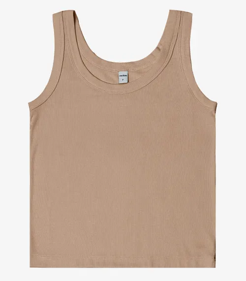 Regata em Ribana de Viscose Rovitex Marrom