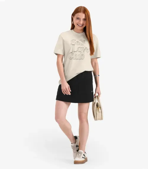 Shorts Saia Juvenil em Moletinho Basic Minty Preto