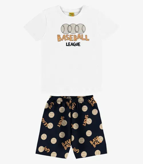 Pijama Meia Malha Rovi Kids Branco