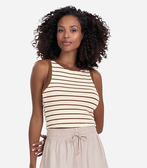 Regata Feminina em Cotton Leve Rovitex Marrom