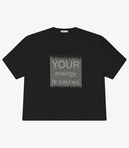 Camiseta Manga Curta Plus Size Secret Glam Preto