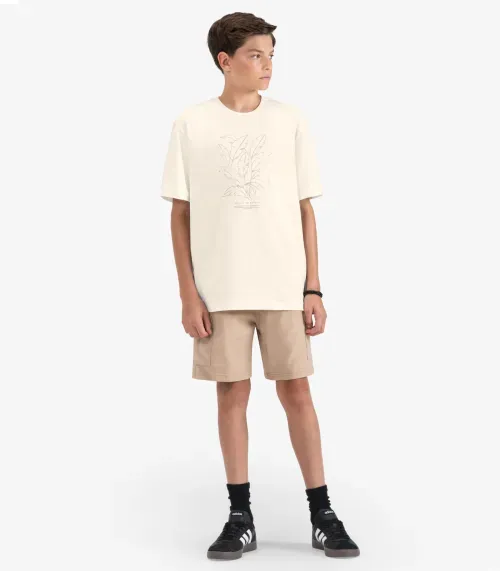 Camiseta Juvenil Masculina em Meia Malha Minty Bege