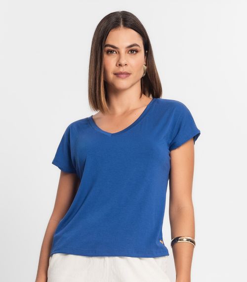 Blusa Feminina Viscotorcion Rovitex Azul