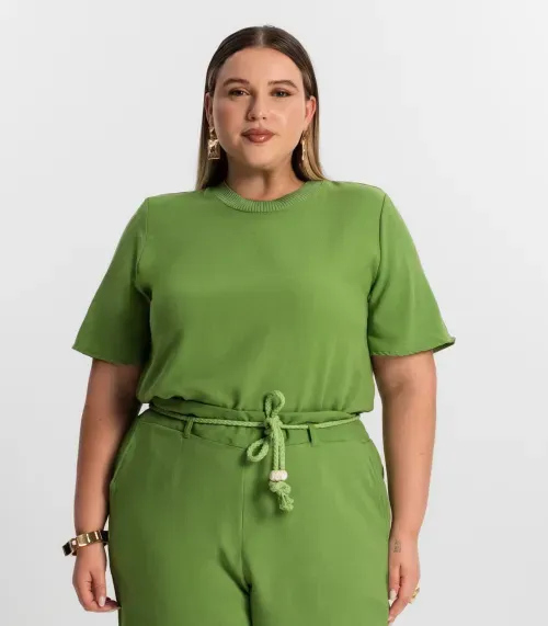 Blusa Feminina Plus Size Secret Glam Verde