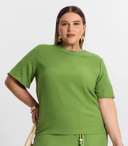 Blusa Feminina Plus Size Secret Glam Verde