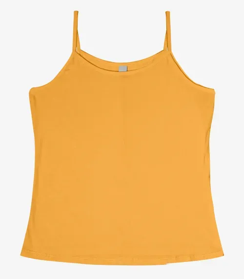 Blusa de Alça Feminina Viscotorcion Básica Rovitex Amarelo