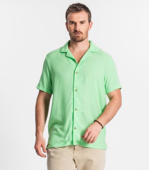 Camisa Em Viscolinho Masculina Diametro Verde