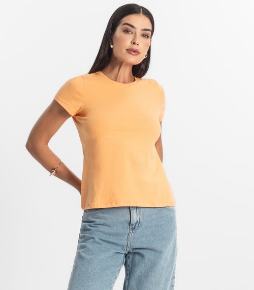 Blusa Feminina Cotton Leve Básica Rovitex Laranja