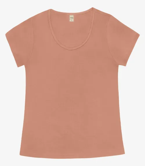 Blusa Feminina Viscotorcion Básica Rovitex Marrom