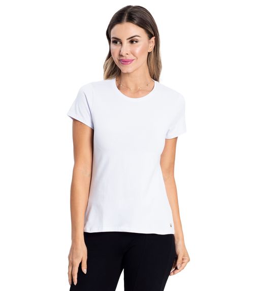 Blusa Feminina Cotton Leve Básica Rovitex Branco