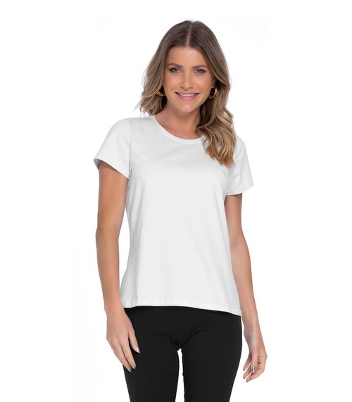 Blusa Feminina Cotton Leve Básica Rovitex Branco