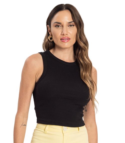 Regata Cropped Feminina Ribana Rovitex Preto