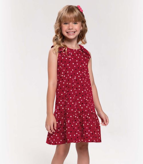 Vestido Infantil Com Laço Trick Nick Vermelho
