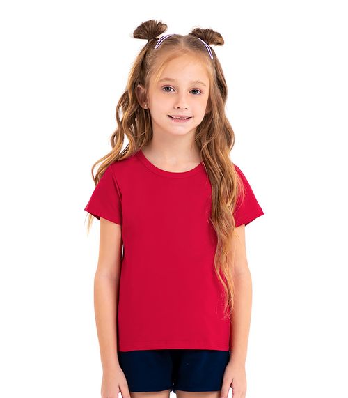 Blusa Básica Infantil Cotton Leve Rovi Kids Vermelho