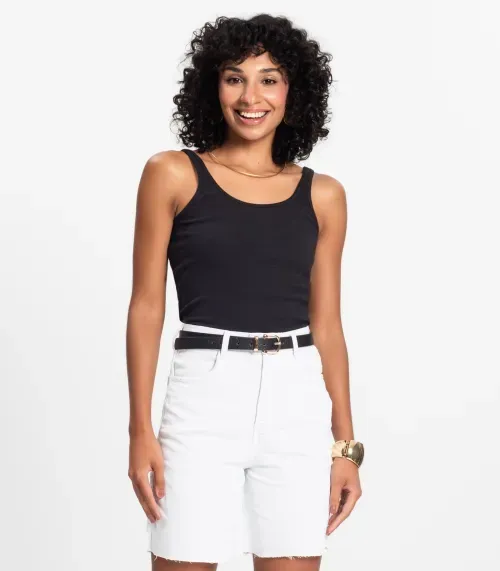 Blusa De Alca Básica Feminina Rovitex Preto