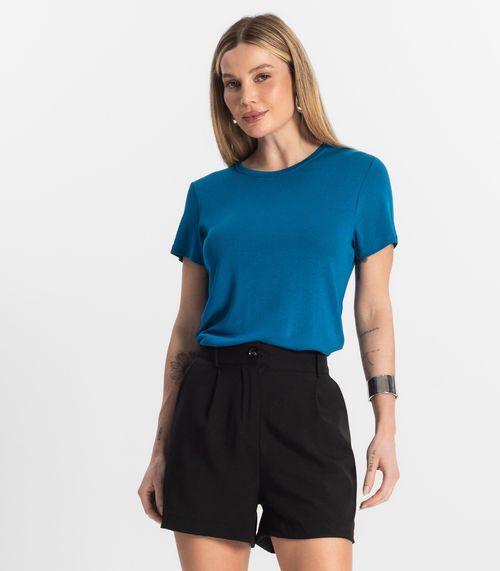 Blusa Feminina Básica Visco Tricot Rovitex Azul