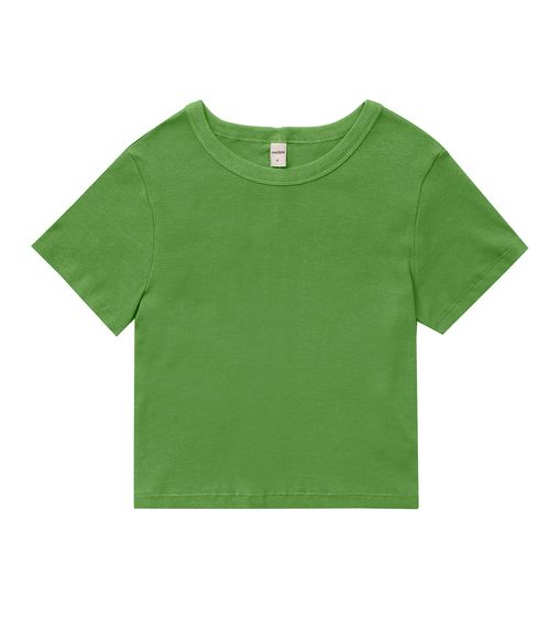 Blusa Cropped Ribana Básica Rovitex Verde