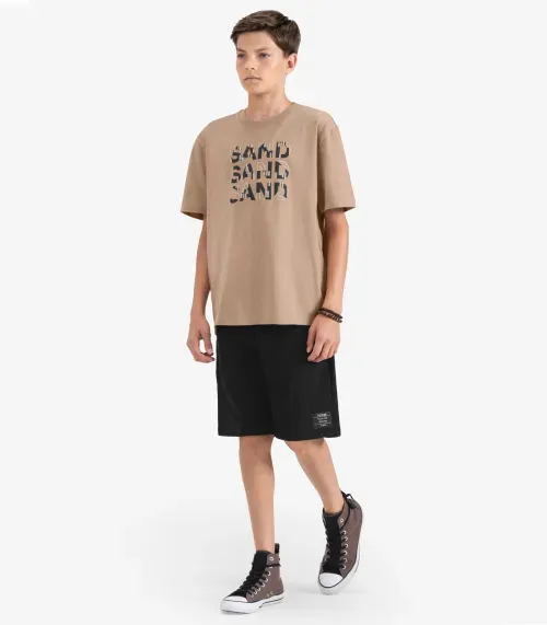 Camiseta Juvenil Masculina em Meia Malha Minty Marrom