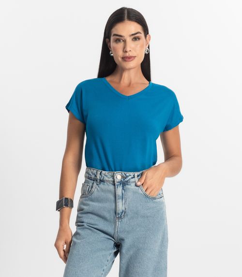 Blusa Feminina Viscotorcion Rovitex Azul