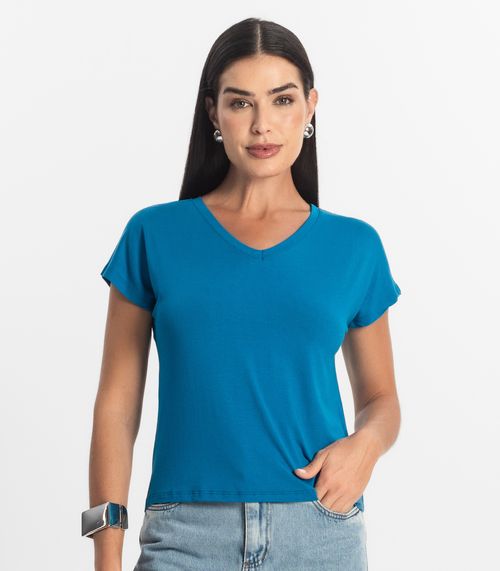 Blusa Feminina Viscotorcion Rovitex Azul