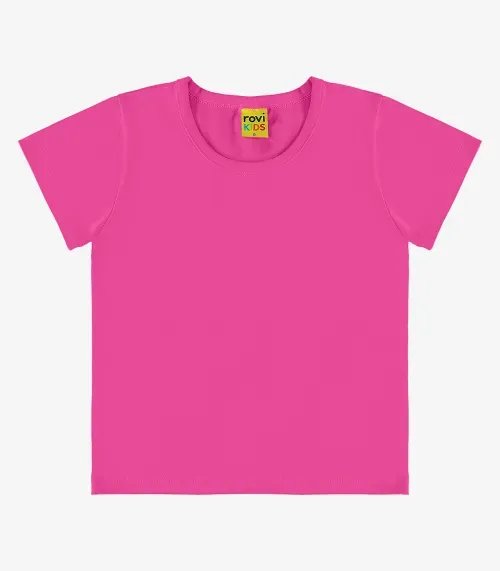 Blusa Básica Infantil Cotton Leve Rovi Kids Rosa