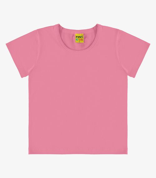 Blusa Básica Infantil Cotton Leve Rovi Kids Rosa