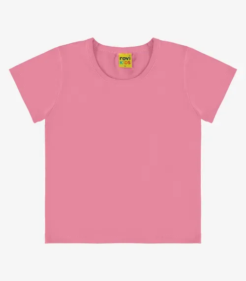 Blusa Básica Infantil Cotton Leve Rovi Kids Rosa