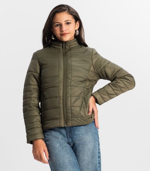 Jaqueta Puffer Juvenil Feminina Minty Verde