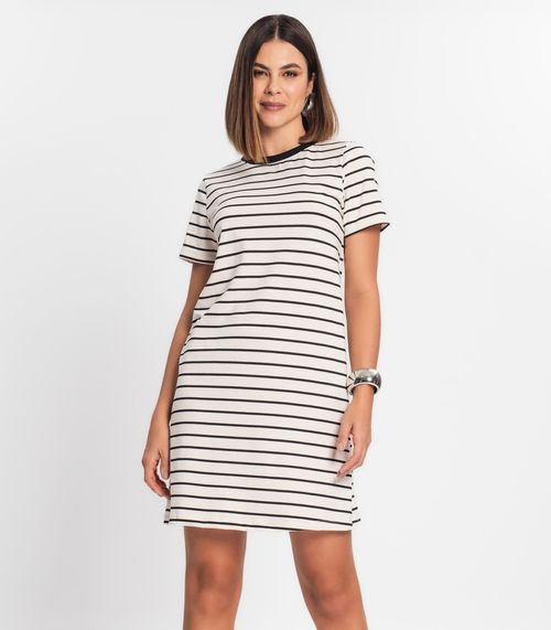 Vestido Feminino Listrado Rovitex Bege