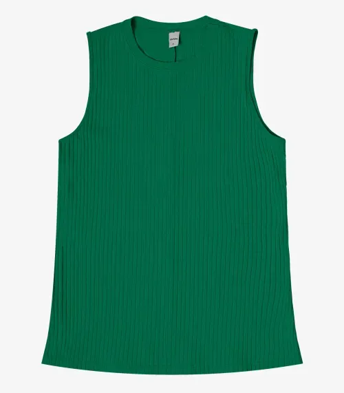 Regata Feminina Ribana Canelada Rovitex Verde