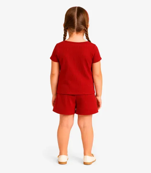 Conjunto Menina Infantil Blusa e Shorts Select Chocolate